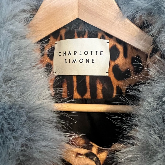 Charlotte Simone Edie Leopard Print Short Coat with Blue Cuffs - XL - NWOT - Picture 8 of 14